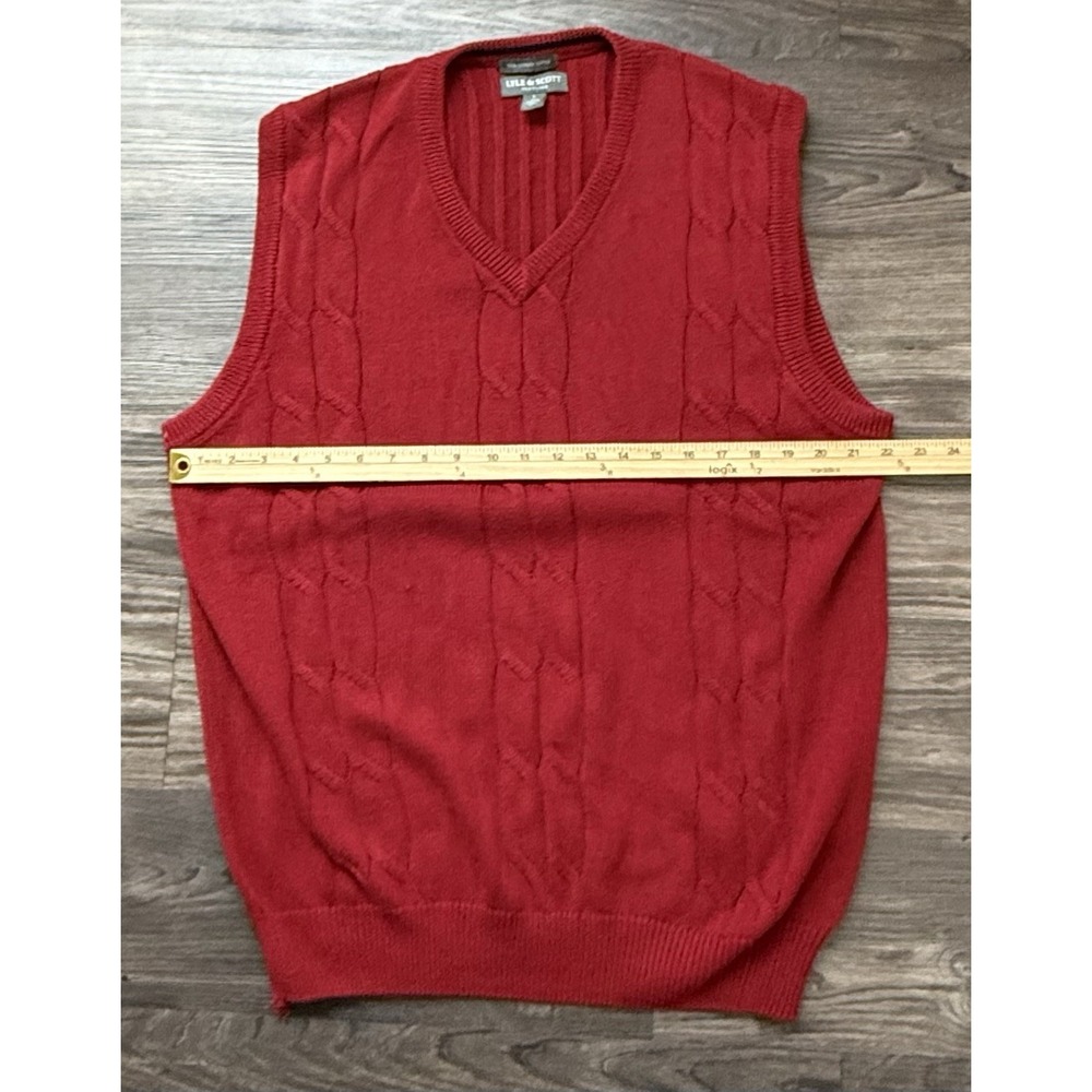 Grandpa Sweater‎ Vest L Red Cable Knit coastal grandma Cabincore Cottagecore Y2K - Picture 3 of 6